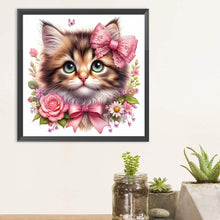 Load image into Gallery viewer, Diamond Painting - Full Round - bow cat (30*30CM)
