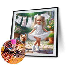 Load image into Gallery viewer, Diamond Painting - Full Round - Girl with animal puppy (30*30CM)