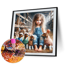 Load image into Gallery viewer, Diamond Painting - Full Round - Girl with animal lamb (30*30CM)