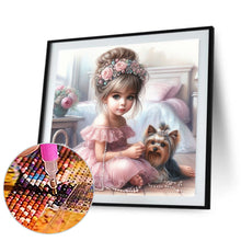 Load image into Gallery viewer, Diamond Painting - Full Round - Girl with animal puppy (30*30CM)