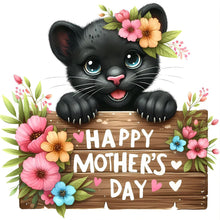 Load image into Gallery viewer, Diamond Painting - Full Round - Black Panther Mother's Day Slogan (30*30CM)