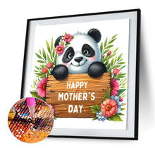 Load image into Gallery viewer, Diamond Painting - Full Round - Giant panda Mother's Day slogan (30*30CM)