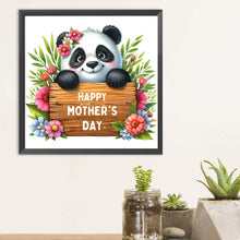 Load image into Gallery viewer, Diamond Painting - Full Round - Giant panda Mother's Day slogan (30*30CM)