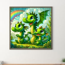 Load image into Gallery viewer, Diamond Painting - Full Square - rainbow green dragon (30*30CM)