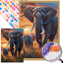 Load image into Gallery viewer, Diamond Painting - Full Round - Tropical elephant mother and child (40*60CM)