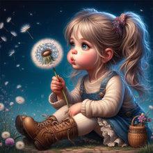 Load image into Gallery viewer, Diamond Painting - Full Round - Cute girl with big eyes (30*30CM)