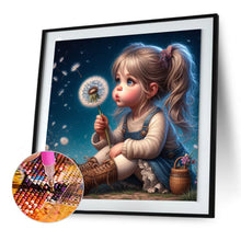 Load image into Gallery viewer, Diamond Painting - Full Round - Cute girl with big eyes (30*30CM)
