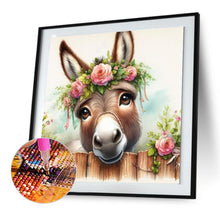 Load image into Gallery viewer, Diamond Painting - Full Round - donkey wearing flowers (30*30CM)