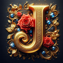 Load image into Gallery viewer, Diamond Painting - Full Round - Flower letter-J (30*30CM)