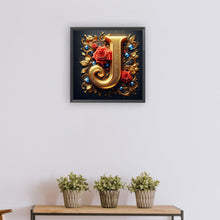 Load image into Gallery viewer, Diamond Painting - Full Round - Flower letter-J (30*30CM)