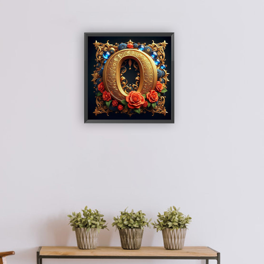 Diamond Painting - Full Round - Flower letter-O (30*30CM)