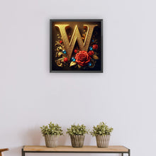 Load image into Gallery viewer, Diamond Painting - Full Round - Flower letter-W (30*30CM)