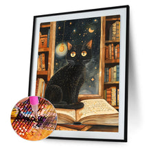 Load image into Gallery viewer, Diamond Painting - Full Round - Library little black cat (40*50CM)