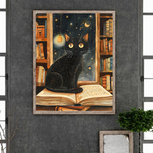 Load image into Gallery viewer, Diamond Painting - Full Round - Library little black cat (40*50CM)