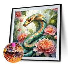 Load image into Gallery viewer, Diamond Painting - Full Round - green bamboo snake (40*40CM)