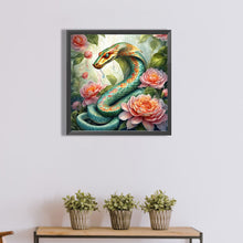Load image into Gallery viewer, Diamond Painting - Full Round - green bamboo snake (40*40CM)