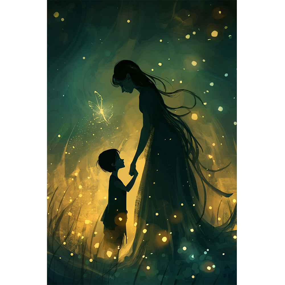 Diamond Painting - Full Round - Firefly¡¤Mother and Child (40*60CM)