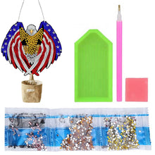 Load image into Gallery viewer, US Independence Day Eagle Diamond Painting Art Pendant Wooden Home Windows Decor