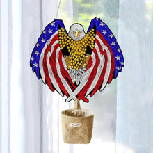 Load image into Gallery viewer, US Independence Day Eagle Diamond Painting Art Pendant Wooden Home Windows Decor