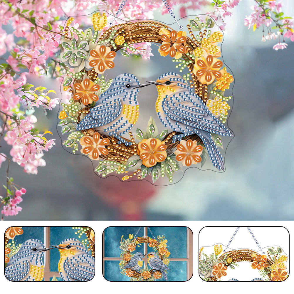 Animal Diamond Painting Art Pendant Colorful Acrylic Crystal Painting Ornaments