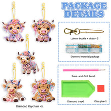 Load image into Gallery viewer, 5Pcs Double Sided Animal Diamond Painting Keychain for Home Birthday Party Decor