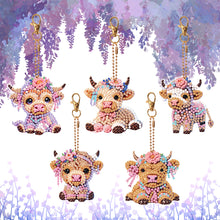 Load image into Gallery viewer, 5Pcs Double Sided Animal Diamond Painting Keychain for Home Birthday Party Decor