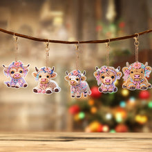Load image into Gallery viewer, 5Pcs Double Sided Animal Diamond Painting Keychain for Home Birthday Party Decor
