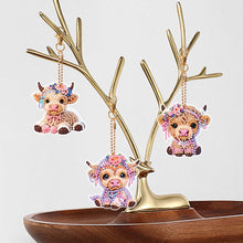 Load image into Gallery viewer, 5Pcs Double Sided Animal Diamond Painting Keychain for Home Birthday Party Decor