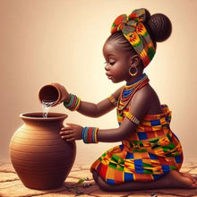 Load image into Gallery viewer, Diamond Painting - Full Round - black girl (30*30CM)