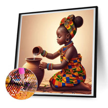 Load image into Gallery viewer, Diamond Painting - Full Round - black girl (30*30CM)