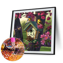 Load image into Gallery viewer, Diamond Painting - Full Round - Bluebird singing and fragrant flowers (30*30CM)