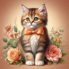 Load image into Gallery viewer, Diamond Painting - Full Round - flower kitten (30*30CM)