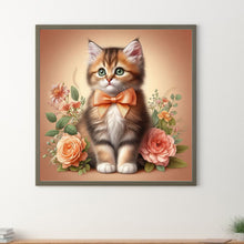 Load image into Gallery viewer, Diamond Painting - Full Round - flower kitten (30*30CM)