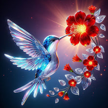 Load image into Gallery viewer, Diamond Painting - Full Round - Bird holding flower in mouth (30*30CM)