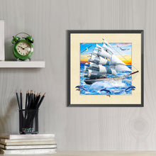 Load image into Gallery viewer, AB Diamond Painting - Full Round - Long sail breaks the waves (40*40CM)