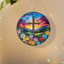 Load image into Gallery viewer, Cross Diamond Painting Art Pendant Colorful Diamond Drawing Hanging Ornament