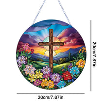 Load image into Gallery viewer, Cross Diamond Painting Art Pendant Colorful Diamond Drawing Hanging Ornament