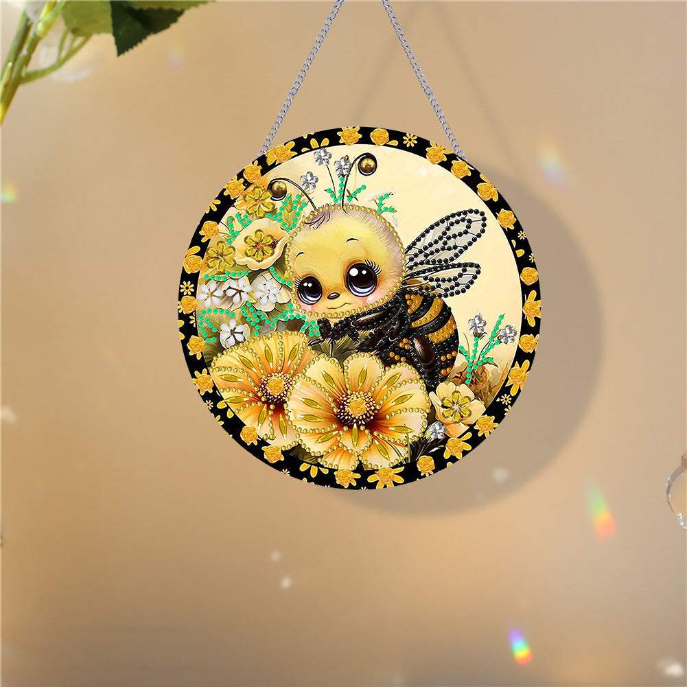 Bee Diamond Painting Art Pendant Animal Acrylic Diamond Drawing Hanging Ornament