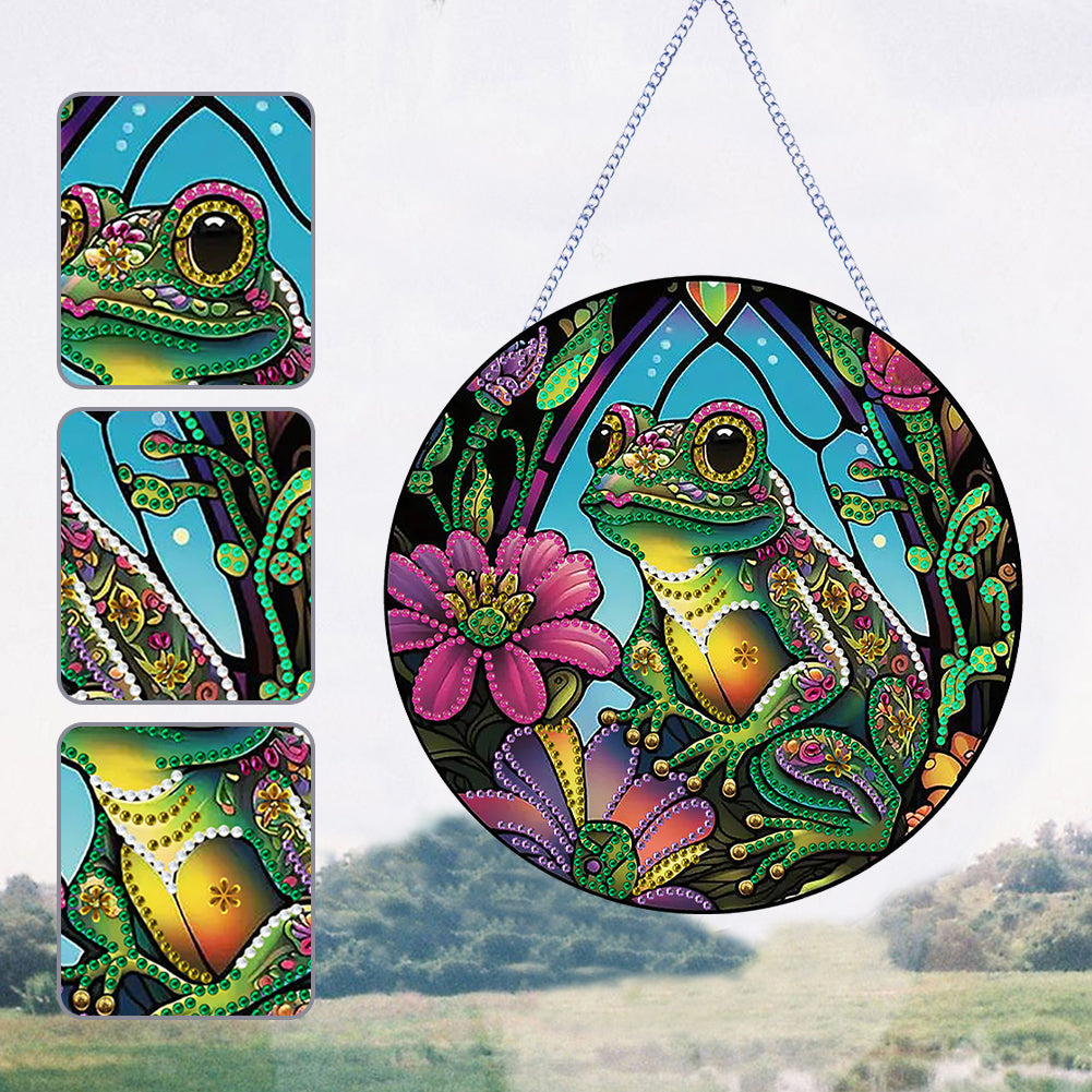 Frog Diamond Painting Art Pendant Animal Acrylic Diamond Painting Hanging Decor
