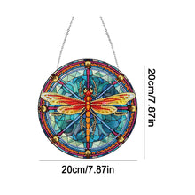 Load image into Gallery viewer, Dragonfly Diamond Painting Art Pendant Colorful Diamond Drawing Hanging Ornament