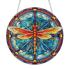 Load image into Gallery viewer, Dragonfly Diamond Painting Art Pendant Colorful Diamond Drawing Hanging Ornament