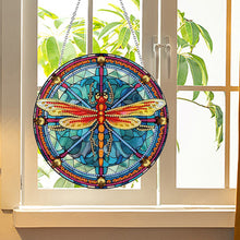 Load image into Gallery viewer, Dragonfly Diamond Painting Art Pendant Colorful Diamond Drawing Hanging Ornament