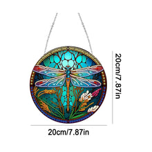 Load image into Gallery viewer, Dragonfly Diamond Painting Art Pendant Colorful Diamond Drawing Hanging Ornament