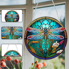Load image into Gallery viewer, Dragonfly Diamond Painting Art Pendant Colorful Diamond Drawing Hanging Ornament