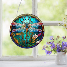 Load image into Gallery viewer, Dragonfly Diamond Painting Art Pendant Colorful Diamond Drawing Hanging Ornament