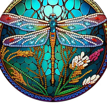 Load image into Gallery viewer, Dragonfly Diamond Painting Art Pendant Colorful Diamond Drawing Hanging Ornament