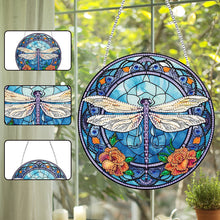Load image into Gallery viewer, Dragonfly Diamond Painting Art Pendant Colorful Diamond Drawing Hanging Ornament