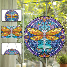 Load image into Gallery viewer, Dragonfly Diamond Painting Art Pendant Colorful Diamond Drawing Hanging Ornament