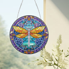 Load image into Gallery viewer, Dragonfly Diamond Painting Art Pendant Colorful Diamond Drawing Hanging Ornament