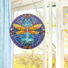 Load image into Gallery viewer, Dragonfly Diamond Painting Art Pendant Colorful Diamond Drawing Hanging Ornament